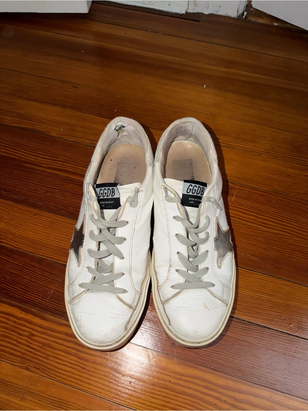 Golden Goose Hi Star with star and metallic silver heel - Size 39